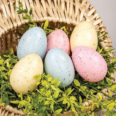 6 Set Pastel Speckled Easter Eggs in Bag - The Fox Decor
